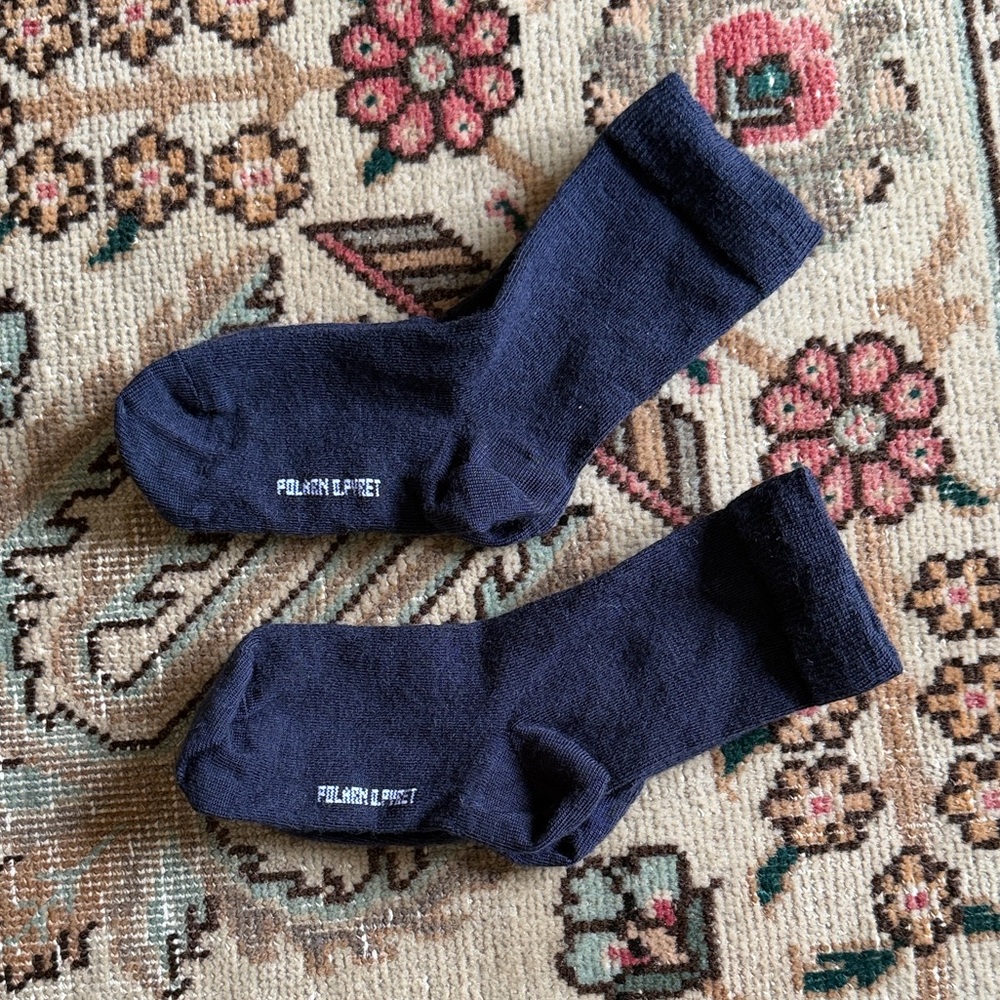 Polarn O. Pyret - TWO pairs - Navy Blue Kids Thin Merino Wool Socks NWOT